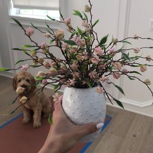 Vase with fake flowers
